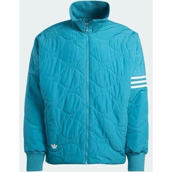 Adidas‎ Neuclassics Quilted Jacket NWT Men's Medium Arctic Fusion Full Zip Coat - Picture 2 of 16